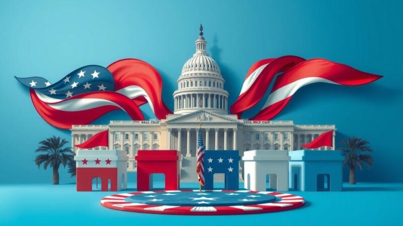 Графическое представление политической обстановки в США в 2024 году с акцентом на различные партии